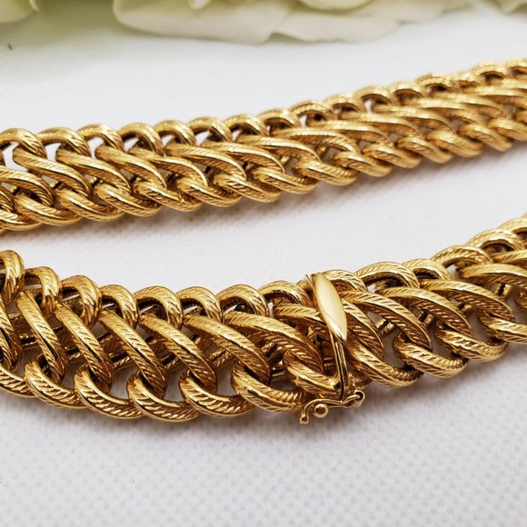 14K Solid Yellow Gold Italian Design Chain Necklace Width19mm- Weight: 51gr - Picture 7 of 7